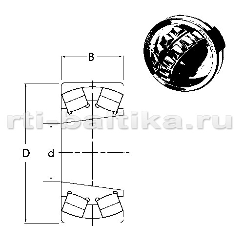 Нажмите для увеличения изображения Подшипник роликовый радиальный самоцентрирующийся двухрядный Подшипник роликовый радиальный самоцентрирующийся двухрядный DPI 60*130*46 - изображение 1