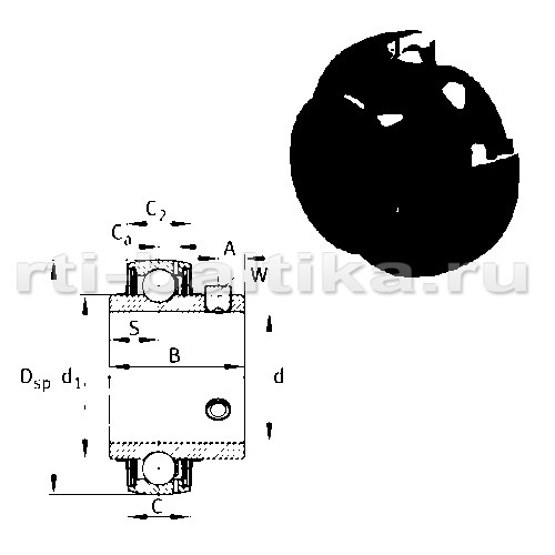 Нажмите для увеличения изображения Подшипник шариковый радиальный однорядный Подшипник шариковый радиальный однорядный FAG 79.375*140*33 - изображение 1