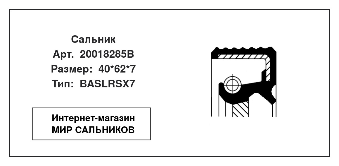 Нажмите для увеличения изображения Сальник , распределительный вал Сальник , распределительный вал CORTECO 40*62*7 - изображение 2
