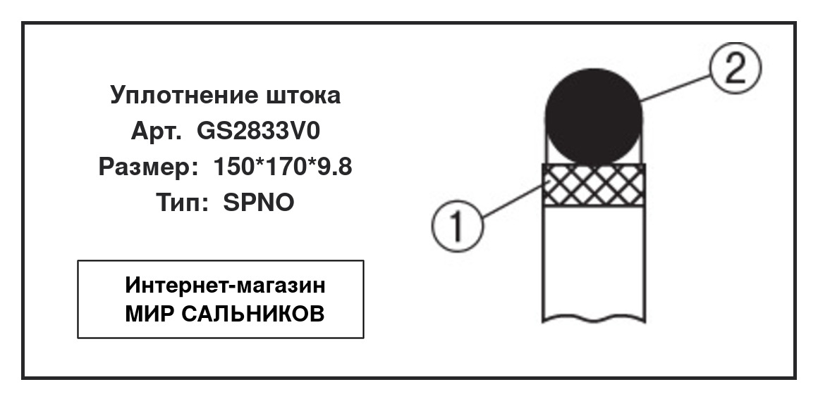 Нажмите для увеличения изображения Уплотнение штока Уплотнение штока NOK 150*170*9.8 - изображение 2